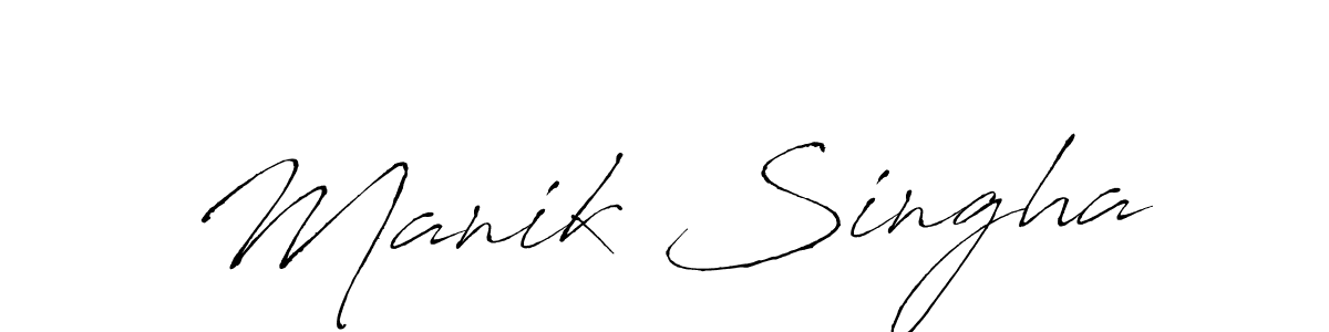 Design your own signature with our free online signature maker. With this signature software, you can create a handwritten (Antro_Vectra) signature for name Manik Singha. Manik Singha signature style 6 images and pictures png