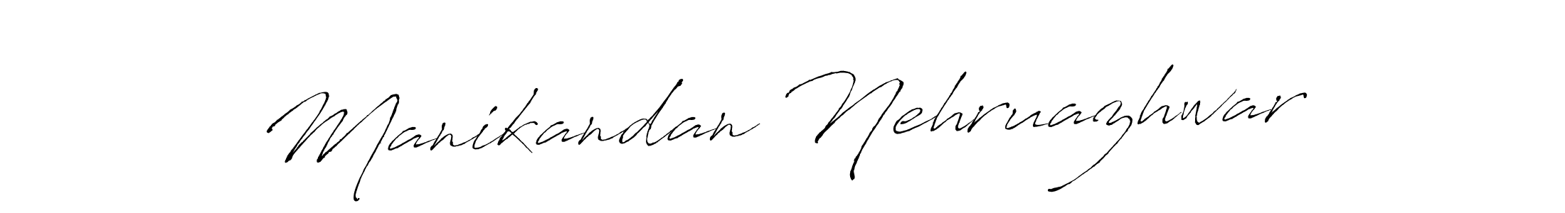 How to make Manikandan Nehruazhwar name signature. Use Antro_Vectra style for creating short signs online. This is the latest handwritten sign. Manikandan Nehruazhwar signature style 6 images and pictures png