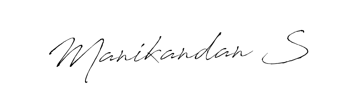 This is the best signature style for the Manikandan S name. Also you like these signature font (Antro_Vectra). Mix name signature. Manikandan S signature style 6 images and pictures png