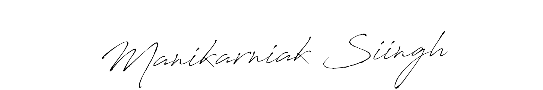 Also You can easily find your signature by using the search form. We will create Manikarniak Siingh name handwritten signature images for you free of cost using Antro_Vectra sign style. Manikarniak Siingh signature style 6 images and pictures png