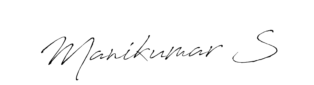 The best way (Antro_Vectra) to make a short signature is to pick only two or three words in your name. The name Manikumar S include a total of six letters. For converting this name. Manikumar S signature style 6 images and pictures png