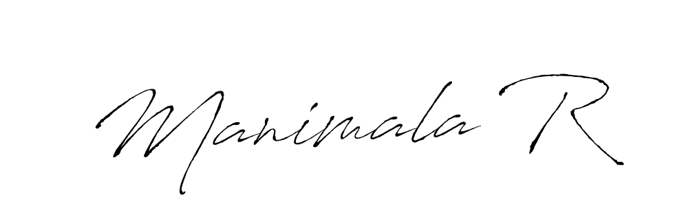 How to make Manimala R name signature. Use Antro_Vectra style for creating short signs online. This is the latest handwritten sign. Manimala R signature style 6 images and pictures png