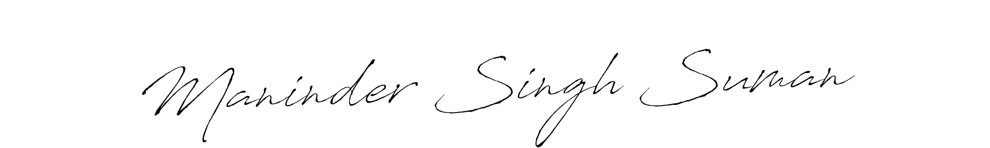 It looks lik you need a new signature style for name Maninder Singh Suman. Design unique handwritten (Antro_Vectra) signature with our free signature maker in just a few clicks. Maninder Singh Suman signature style 6 images and pictures png