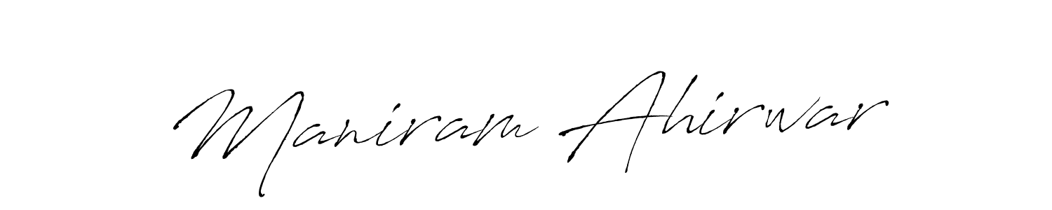 Also You can easily find your signature by using the search form. We will create Maniram Ahirwar name handwritten signature images for you free of cost using Antro_Vectra sign style. Maniram Ahirwar signature style 6 images and pictures png