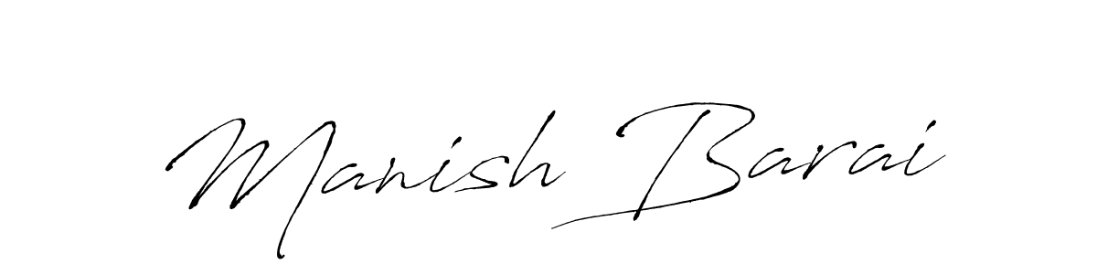 Design your own signature with our free online signature maker. With this signature software, you can create a handwritten (Antro_Vectra) signature for name Manish Barai. Manish Barai signature style 6 images and pictures png