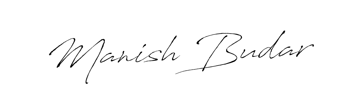 Design your own signature with our free online signature maker. With this signature software, you can create a handwritten (Antro_Vectra) signature for name Manish Budar. Manish Budar signature style 6 images and pictures png