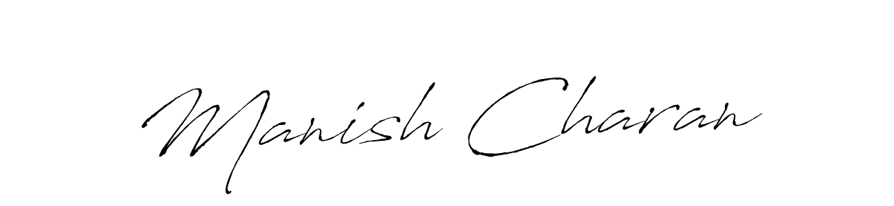 Manish Charan stylish signature style. Best Handwritten Sign (Antro_Vectra) for my name. Handwritten Signature Collection Ideas for my name Manish Charan. Manish Charan signature style 6 images and pictures png