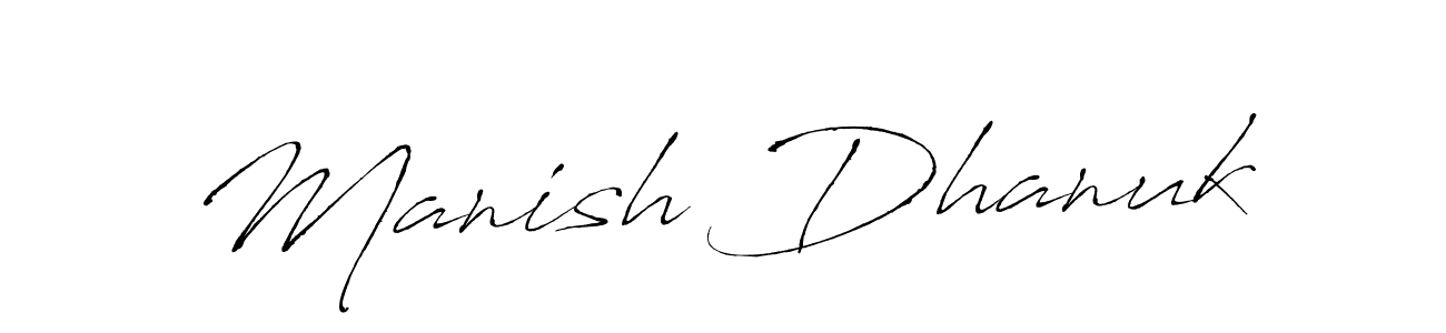 Similarly Antro_Vectra is the best handwritten signature design. Signature creator online .You can use it as an online autograph creator for name Manish Dhanuk. Manish Dhanuk signature style 6 images and pictures png