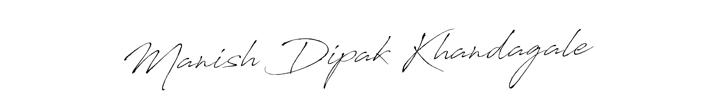 How to make Manish Dipak Khandagale name signature. Use Antro_Vectra style for creating short signs online. This is the latest handwritten sign. Manish Dipak Khandagale signature style 6 images and pictures png
