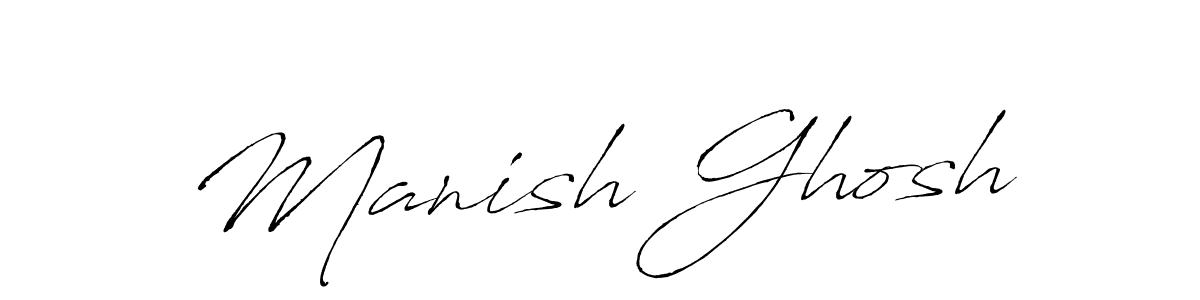 Make a beautiful signature design for name Manish Ghosh. With this signature (Antro_Vectra) style, you can create a handwritten signature for free. Manish Ghosh signature style 6 images and pictures png