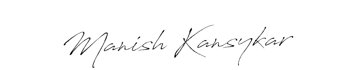 How to make Manish Kansykar name signature. Use Antro_Vectra style for creating short signs online. This is the latest handwritten sign. Manish Kansykar signature style 6 images and pictures png