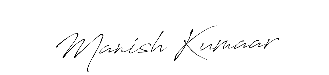 Create a beautiful signature design for name Manish Kumaar. With this signature (Antro_Vectra) fonts, you can make a handwritten signature for free. Manish Kumaar signature style 6 images and pictures png