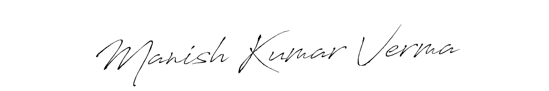 How to make Manish Kumar Verma name signature. Use Antro_Vectra style for creating short signs online. This is the latest handwritten sign. Manish Kumar Verma signature style 6 images and pictures png