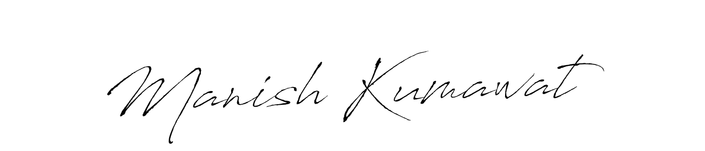 How to make Manish Kumawat name signature. Use Antro_Vectra style for creating short signs online. This is the latest handwritten sign. Manish Kumawat signature style 6 images and pictures png