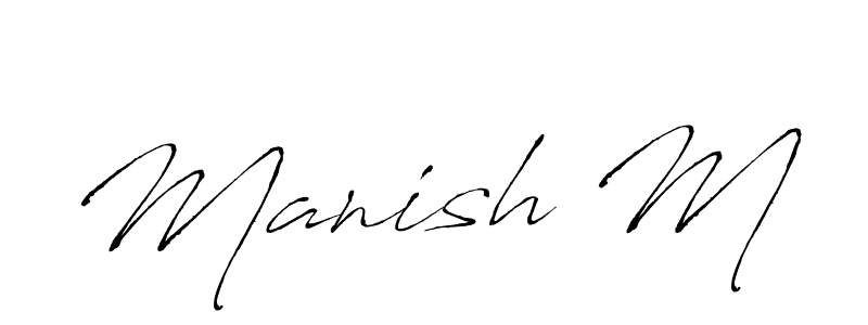 The best way (Antro_Vectra) to make a short signature is to pick only two or three words in your name. The name Manish M include a total of six letters. For converting this name. Manish M signature style 6 images and pictures png