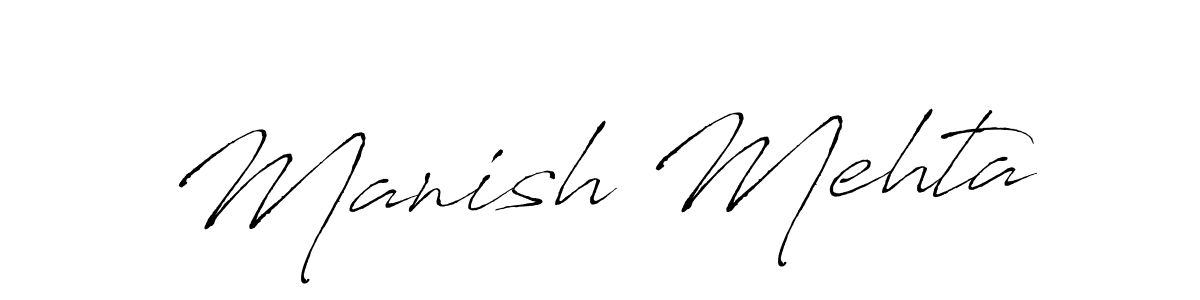 Make a beautiful signature design for name Manish Mehta. With this signature (Antro_Vectra) style, you can create a handwritten signature for free. Manish Mehta signature style 6 images and pictures png