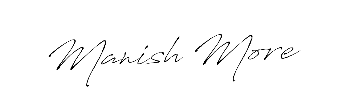 How to make Manish More name signature. Use Antro_Vectra style for creating short signs online. This is the latest handwritten sign. Manish More signature style 6 images and pictures png