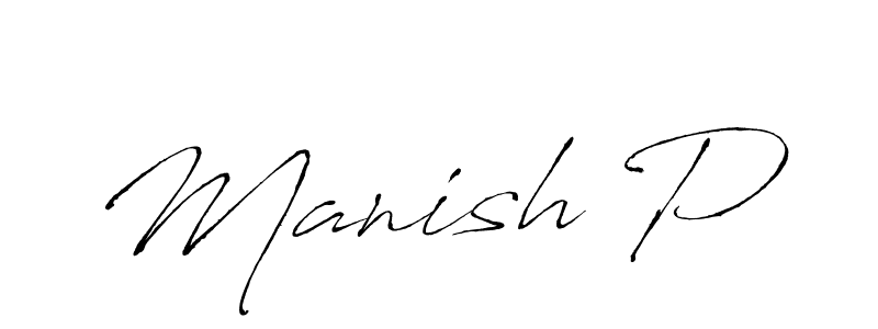 Use a signature maker to create a handwritten signature online. With this signature software, you can design (Antro_Vectra) your own signature for name Manish P. Manish P signature style 6 images and pictures png