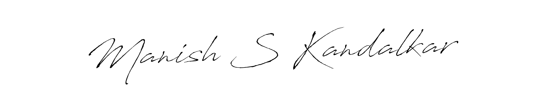 How to make Manish S Kandalkar name signature. Use Antro_Vectra style for creating short signs online. This is the latest handwritten sign. Manish S Kandalkar signature style 6 images and pictures png