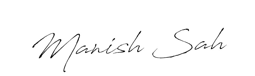 How to make Manish Sah name signature. Use Antro_Vectra style for creating short signs online. This is the latest handwritten sign. Manish Sah signature style 6 images and pictures png