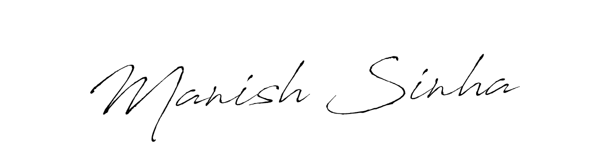 Use a signature maker to create a handwritten signature online. With this signature software, you can design (Antro_Vectra) your own signature for name Manish Sinha. Manish Sinha signature style 6 images and pictures png