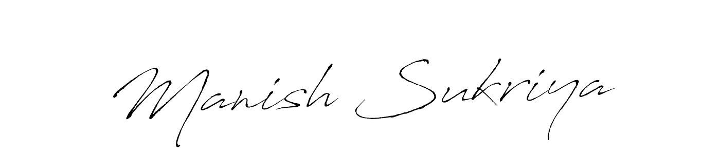 How to make Manish Sukriya name signature. Use Antro_Vectra style for creating short signs online. This is the latest handwritten sign. Manish Sukriya signature style 6 images and pictures png