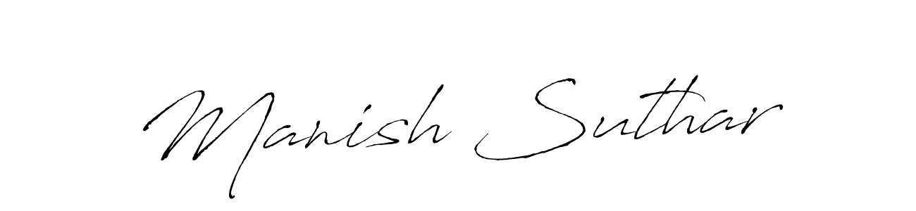 Also we have Manish Suthar name is the best signature style. Create professional handwritten signature collection using Antro_Vectra autograph style. Manish Suthar signature style 6 images and pictures png