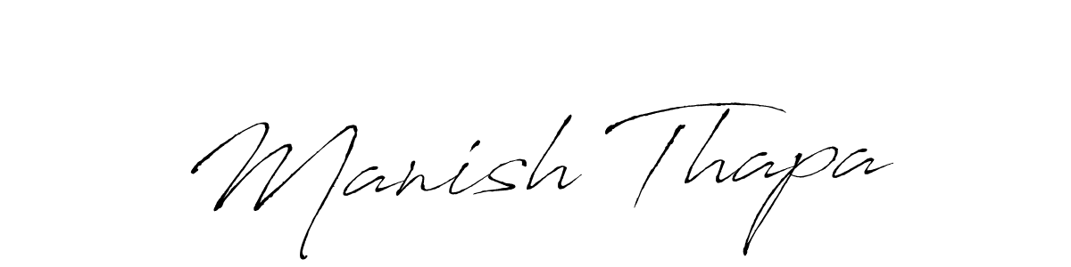 The best way (Antro_Vectra) to make a short signature is to pick only two or three words in your name. The name Manish Thapa include a total of six letters. For converting this name. Manish Thapa signature style 6 images and pictures png