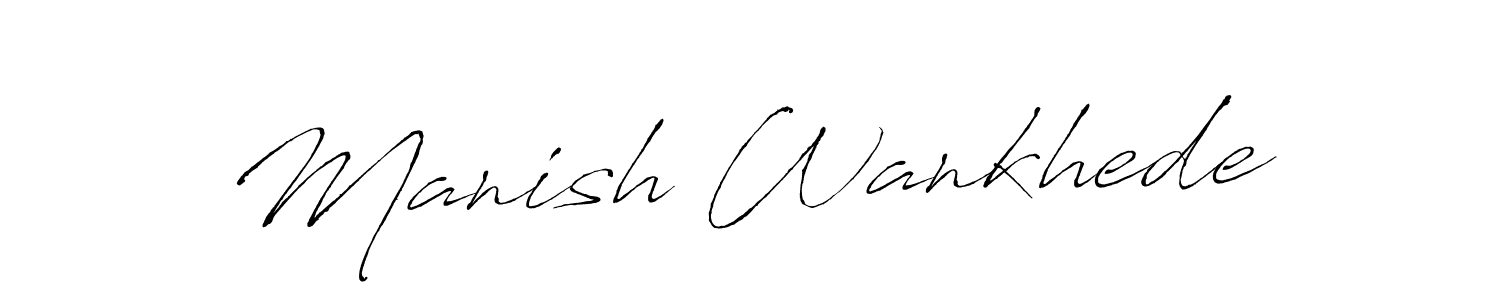 How to make Manish Wankhede name signature. Use Antro_Vectra style for creating short signs online. This is the latest handwritten sign. Manish Wankhede signature style 6 images and pictures png