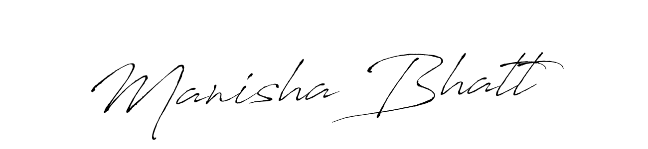 How to make Manisha Bhatt name signature. Use Antro_Vectra style for creating short signs online. This is the latest handwritten sign. Manisha Bhatt signature style 6 images and pictures png