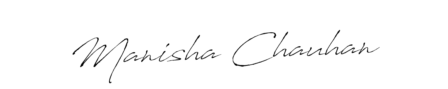 How to make Manisha Chauhan name signature. Use Antro_Vectra style for creating short signs online. This is the latest handwritten sign. Manisha Chauhan signature style 6 images and pictures png