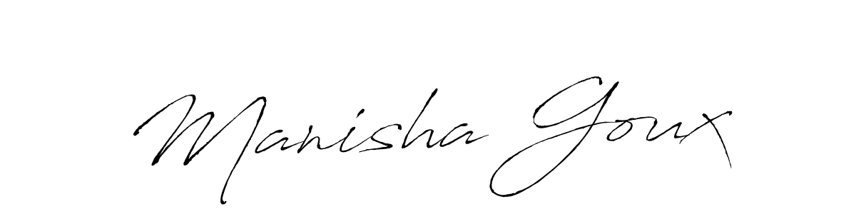 Antro_Vectra is a professional signature style that is perfect for those who want to add a touch of class to their signature. It is also a great choice for those who want to make their signature more unique. Get Manisha Goux name to fancy signature for free. Manisha Goux signature style 6 images and pictures png