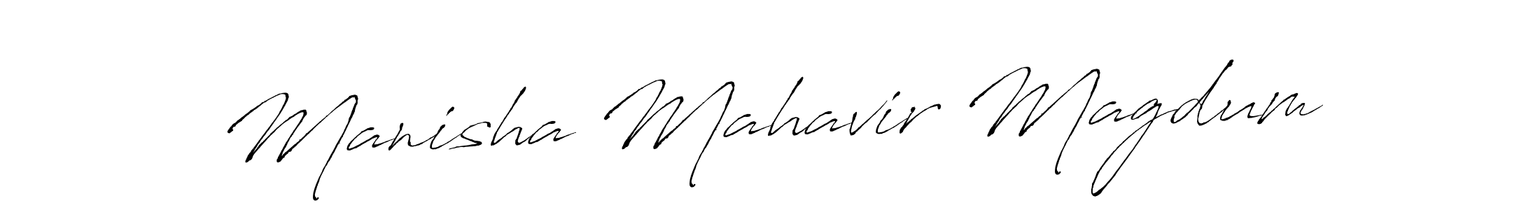 Antro_Vectra is a professional signature style that is perfect for those who want to add a touch of class to their signature. It is also a great choice for those who want to make their signature more unique. Get Manisha Mahavir Magdum name to fancy signature for free. Manisha Mahavir Magdum signature style 6 images and pictures png