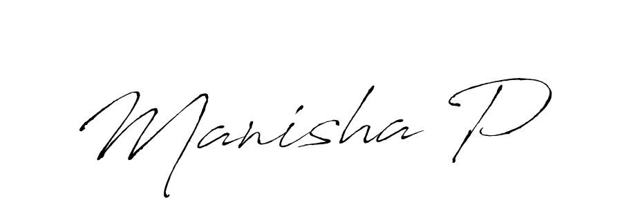 Create a beautiful signature design for name Manisha P. With this signature (Antro_Vectra) fonts, you can make a handwritten signature for free. Manisha P signature style 6 images and pictures png