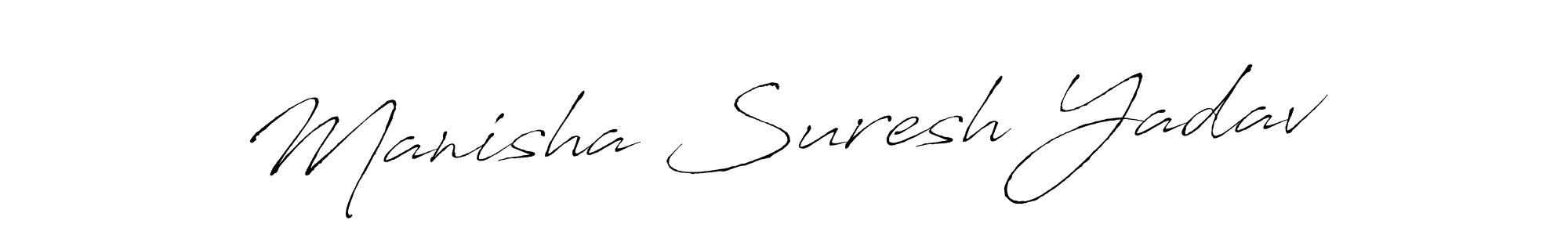 The best way (Antro_Vectra) to make a short signature is to pick only two or three words in your name. The name Manisha Suresh Yadav include a total of six letters. For converting this name. Manisha Suresh Yadav signature style 6 images and pictures png