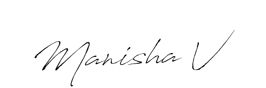 Manisha V stylish signature style. Best Handwritten Sign (Antro_Vectra) for my name. Handwritten Signature Collection Ideas for my name Manisha V. Manisha V signature style 6 images and pictures png