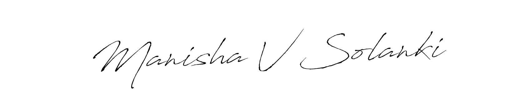 Make a beautiful signature design for name Manisha V Solanki. With this signature (Antro_Vectra) style, you can create a handwritten signature for free. Manisha V Solanki signature style 6 images and pictures png