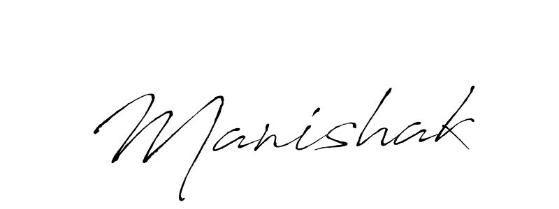 Make a beautiful signature design for name Manishak. With this signature (Antro_Vectra) style, you can create a handwritten signature for free. Manishak signature style 6 images and pictures png