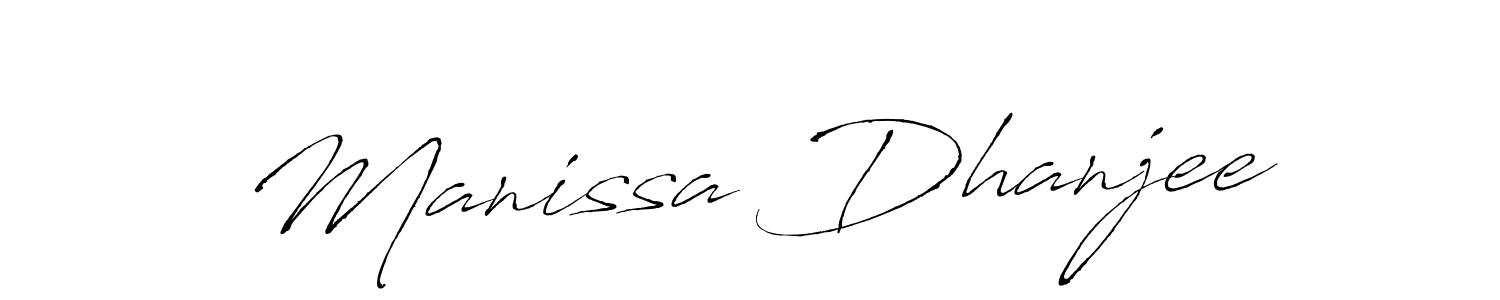 Similarly Antro_Vectra is the best handwritten signature design. Signature creator online .You can use it as an online autograph creator for name Manissa Dhanjee. Manissa Dhanjee signature style 6 images and pictures png