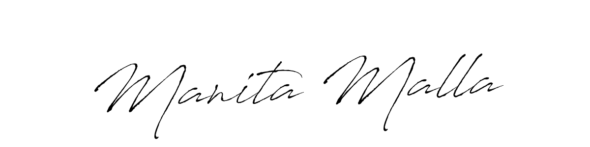 Use a signature maker to create a handwritten signature online. With this signature software, you can design (Antro_Vectra) your own signature for name Manita Malla. Manita Malla signature style 6 images and pictures png