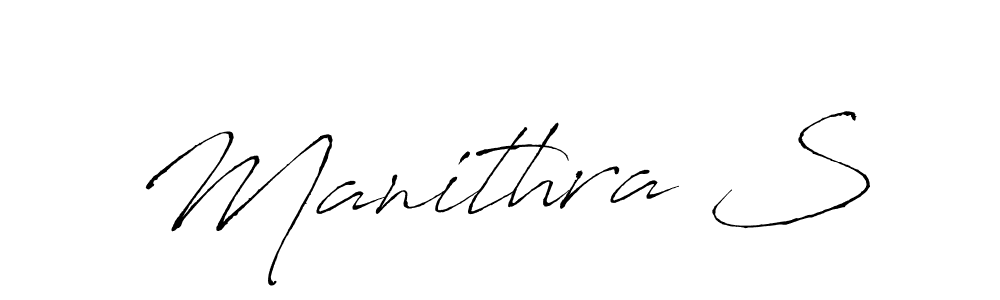 Create a beautiful signature design for name Manithra S. With this signature (Antro_Vectra) fonts, you can make a handwritten signature for free. Manithra S signature style 6 images and pictures png