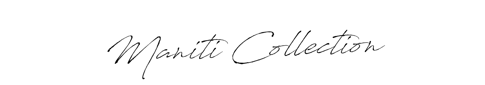 Use a signature maker to create a handwritten signature online. With this signature software, you can design (Antro_Vectra) your own signature for name Maniti Collection. Maniti Collection signature style 6 images and pictures png