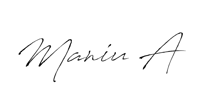 How to make Maniu A name signature. Use Antro_Vectra style for creating short signs online. This is the latest handwritten sign. Maniu A signature style 6 images and pictures png