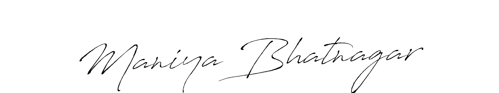 Create a beautiful signature design for name Maniya Bhatnagar. With this signature (Antro_Vectra) fonts, you can make a handwritten signature for free. Maniya Bhatnagar signature style 6 images and pictures png