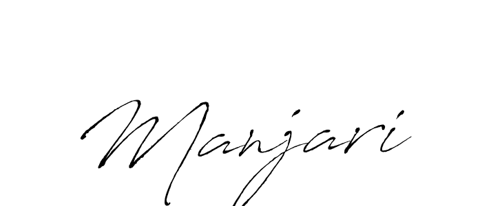 Use a signature maker to create a handwritten signature online. With this signature software, you can design (Antro_Vectra) your own signature for name Manjari. Manjari signature style 6 images and pictures png