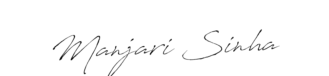 Manjari Sinha stylish signature style. Best Handwritten Sign (Antro_Vectra) for my name. Handwritten Signature Collection Ideas for my name Manjari Sinha. Manjari Sinha signature style 6 images and pictures png