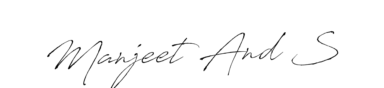 Make a beautiful signature design for name Manjeet And S. With this signature (Antro_Vectra) style, you can create a handwritten signature for free. Manjeet And S signature style 6 images and pictures png