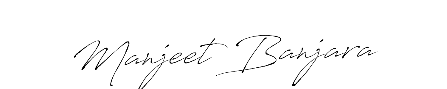 Create a beautiful signature design for name Manjeet Banjara. With this signature (Antro_Vectra) fonts, you can make a handwritten signature for free. Manjeet Banjara signature style 6 images and pictures png