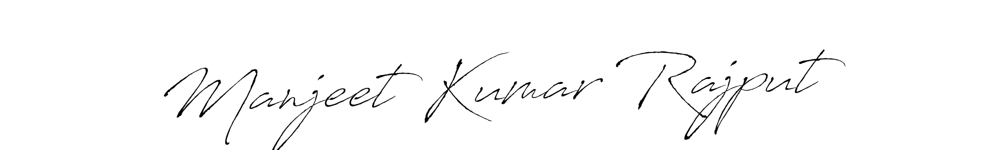 How to make Manjeet Kumar Rajput name signature. Use Antro_Vectra style for creating short signs online. This is the latest handwritten sign. Manjeet Kumar Rajput signature style 6 images and pictures png