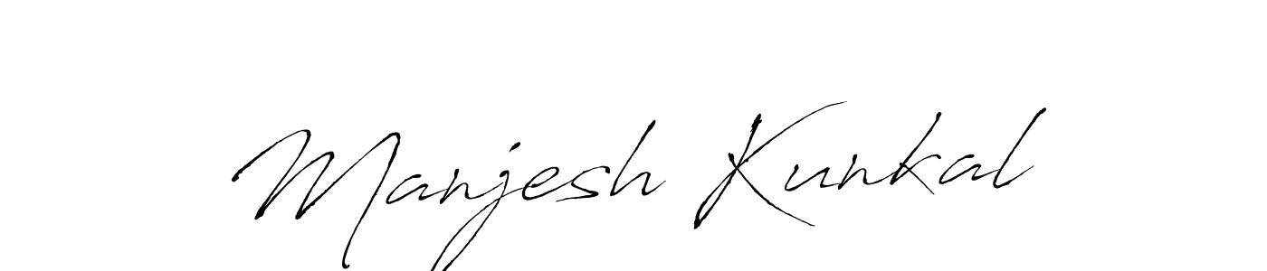 Create a beautiful signature design for name Manjesh Kunkal. With this signature (Antro_Vectra) fonts, you can make a handwritten signature for free. Manjesh Kunkal signature style 6 images and pictures png